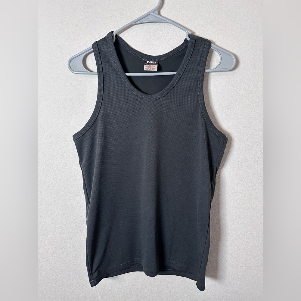 NSI Sports men’s dark gray athletic basketball tank top size small